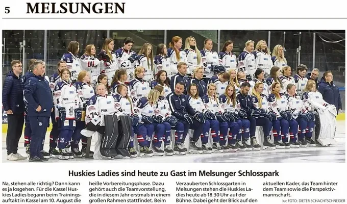 Huskies Ladies sind heute zu Gast im Melsunger Schlosspark